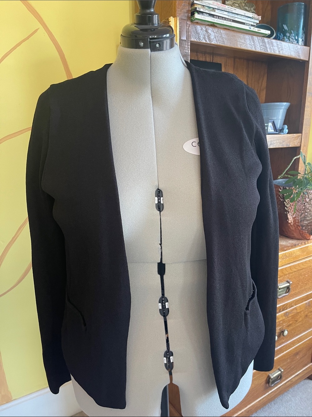 LOFT Black Structured knit Sweater/ Blazer L